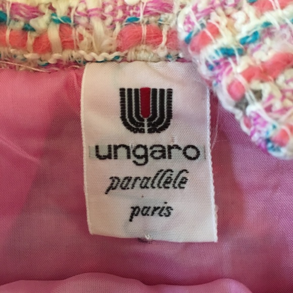 Ungaro Paralléle pink bouclé wool pencil skirt - Picture 3 of 4